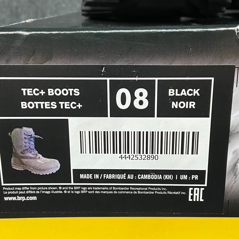 Ski-Doo‎ TEC+ Boots Size 8 EU41 Black Waterproof Primaloft Insulated Unisex NWT - Picture 9 of 14